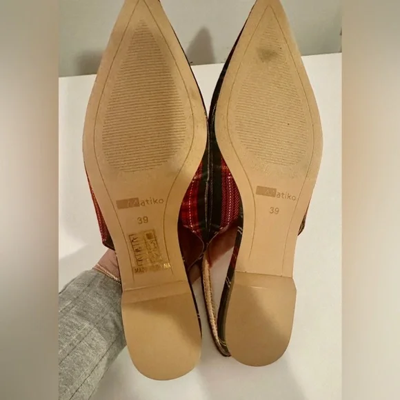 Matiko Multicolor Plaid Slingback Flats - Picture 7 of 8